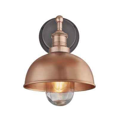 Copper with Copper Holder Brooklyn Outdoor & Bathroom Dome Wall Light - 8 Inch - BR-IP65-DWL8-C-CH