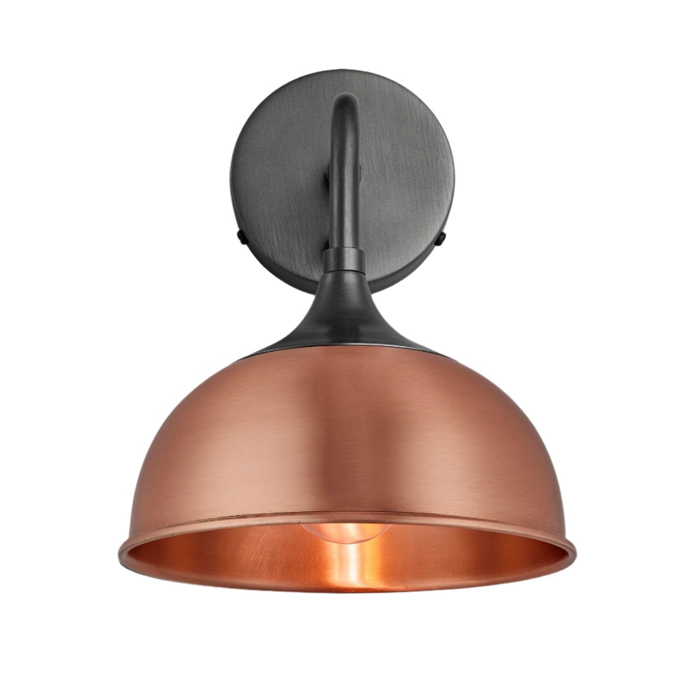Copper with Pewter Holder Chelsea Dome Wall Light - 8 Inch - CH-DWL8-C-PH