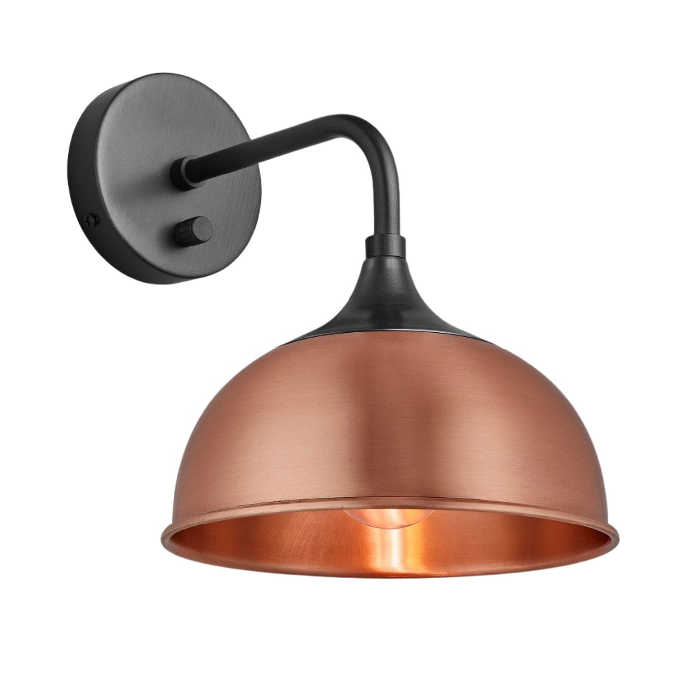 Copper with Pewter Holder Chelsea Dome Wall Light - 8 Inch - CH-DWL8-C-PH