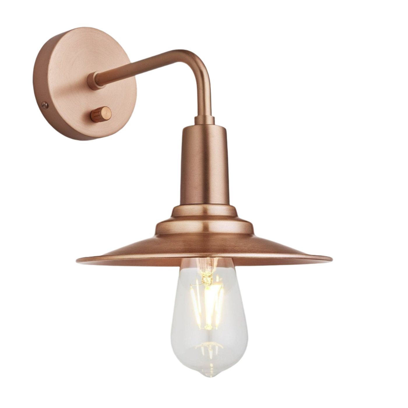 Copper Sleek Flat Wall Light in 8 Inch with Copper Holder, Product Code is SL-FWL8-C-CH