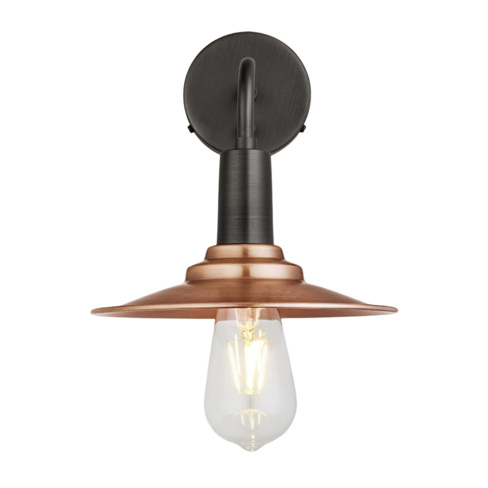 Copper Sleek Flat Wall Light in 8 Inch with Pewter Holder, Product Code is SL-FWL8-C-PH