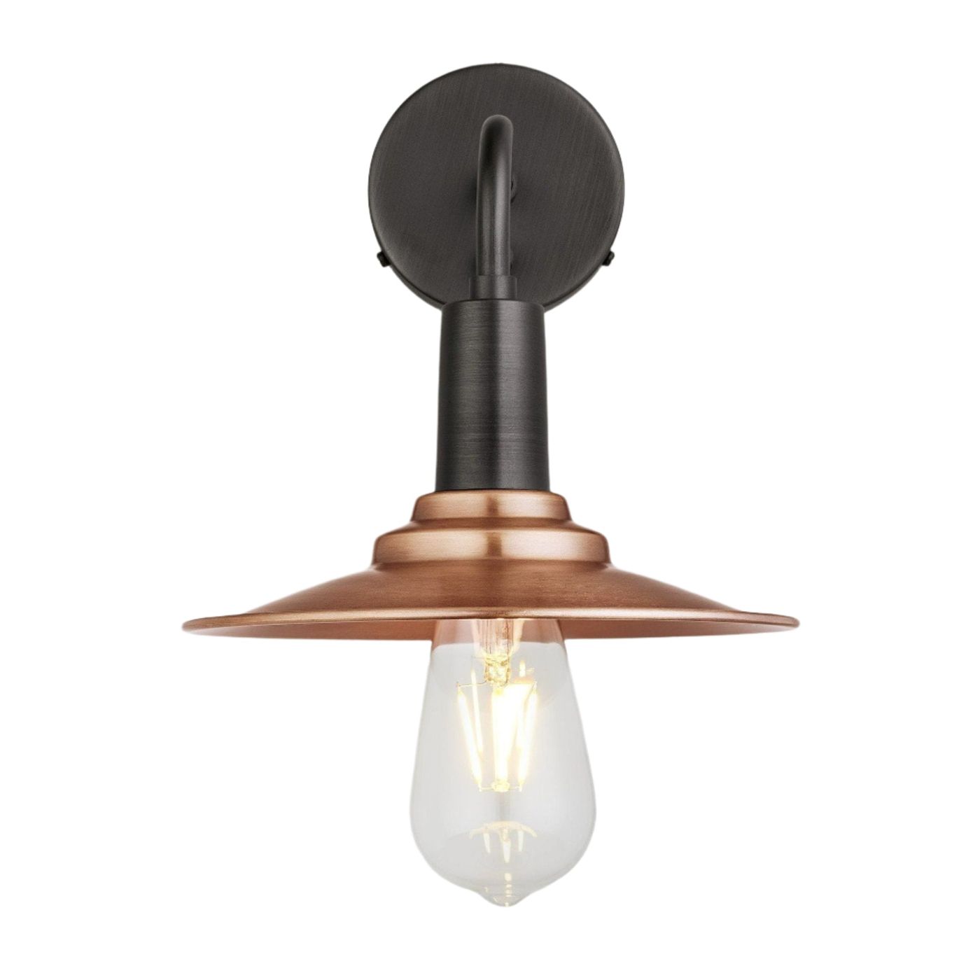 Copper Sleek Flat Wall Light in 8 Inch with Pewter Holder, Product Code is SL-FWL8-C-PH