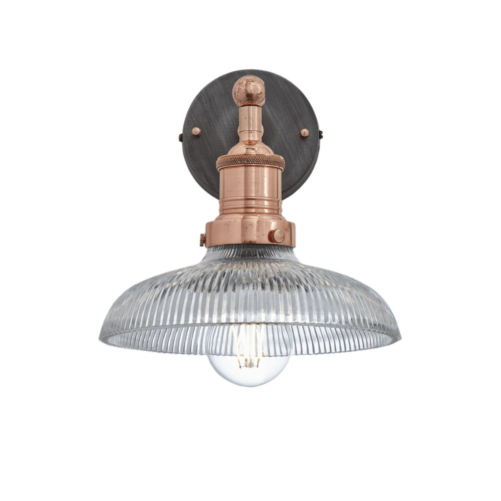 Glass Dome with Copper Holder Brooklyn Wall Light - 8 Inch Industville BR-GLDWL8-CH