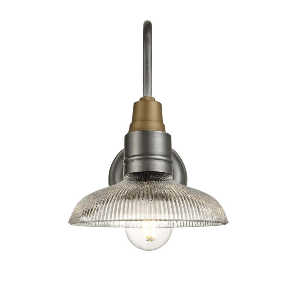Swan Neck Glass Dome Wall Light - 8 inch – Pewter Industville SN-GLDWL8-P