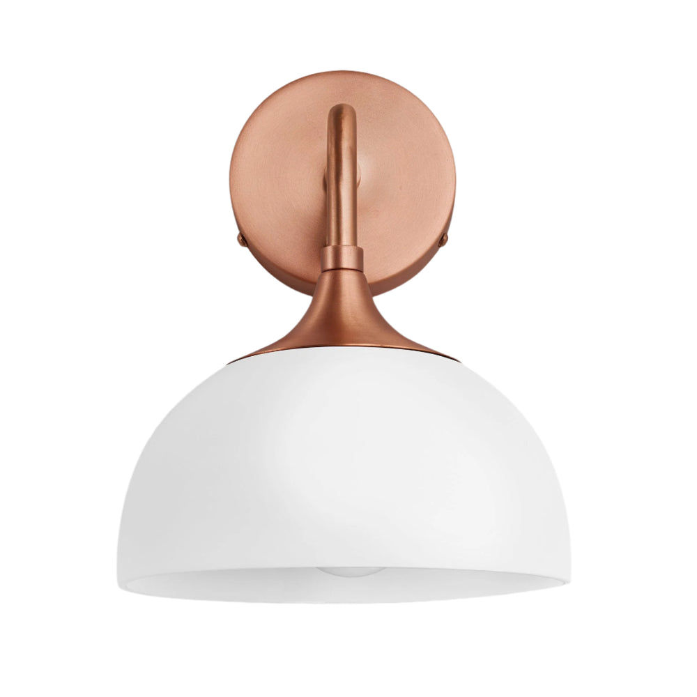 Chelsea Opal Glass Dome Wall Light in 8 Inch with Copper Holder, Product Code CH-OGL-DWL8-W-CH