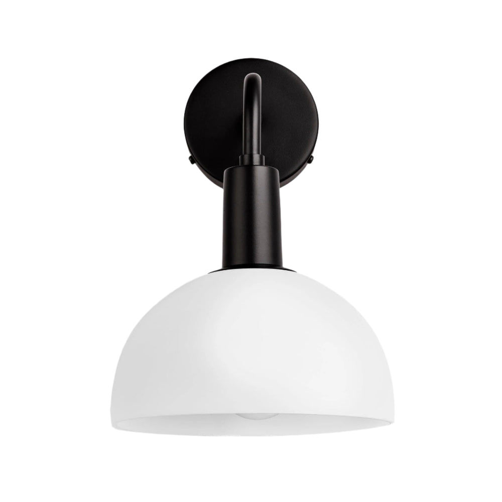Sleek Opal Glass Dome Wall Light - 8 Inch Industville SL-OGL-DWL8-W-BKH