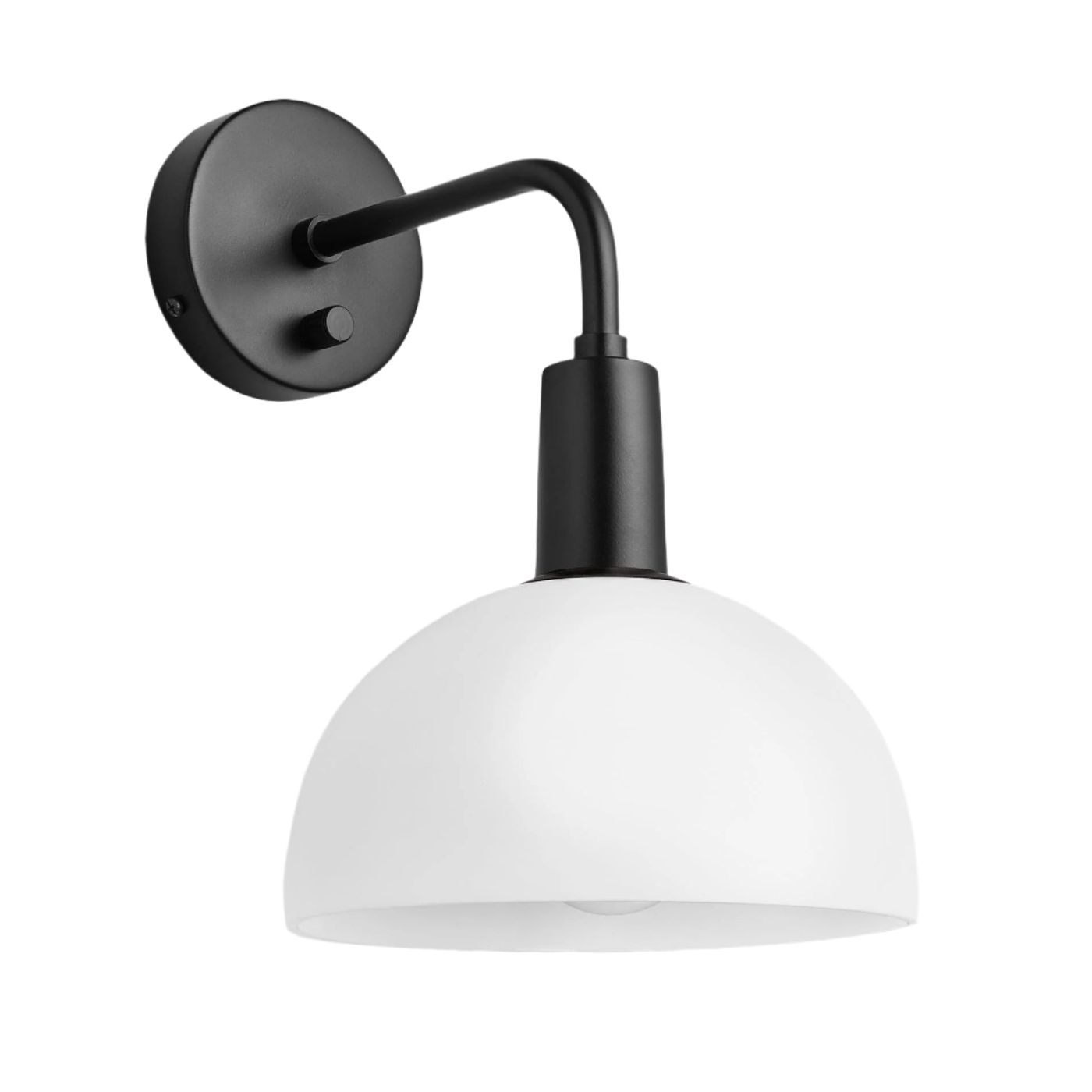 Sleek Opal Glass Dome Wall Light - 8 Inch Industville