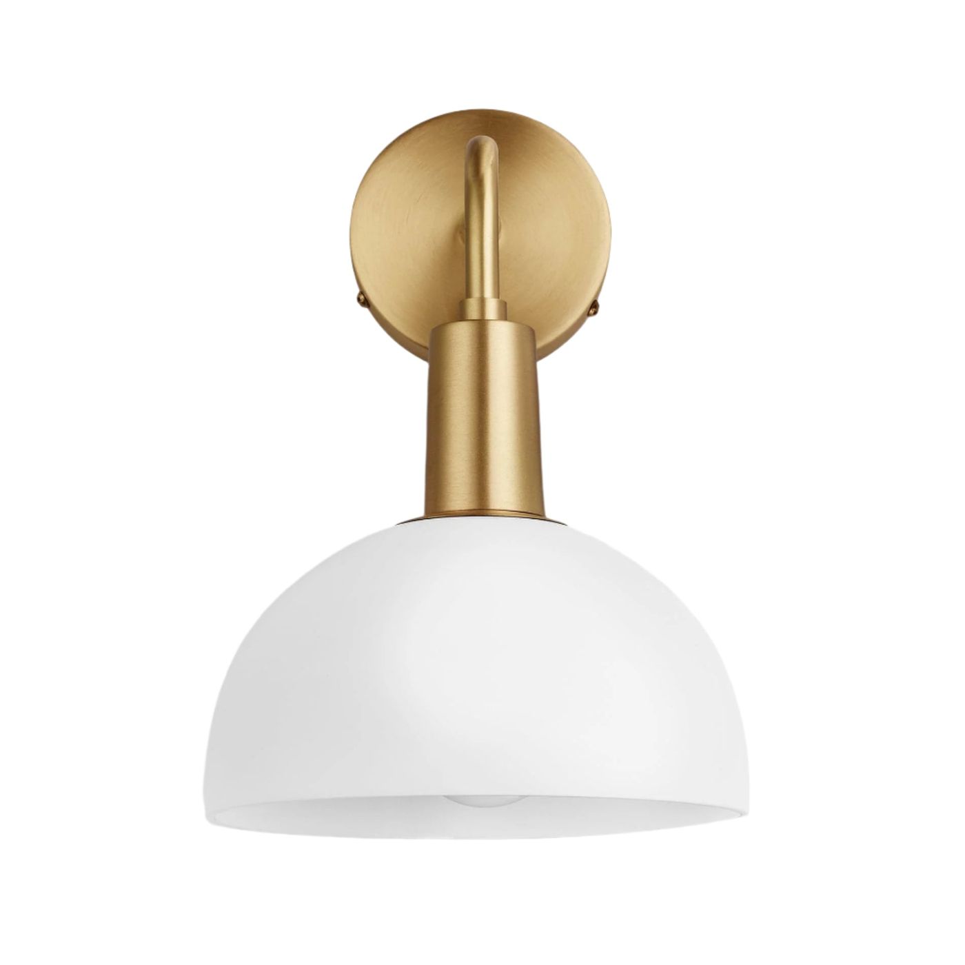 Sleek Opal Glass Dome Wall Light - 8 Inch Industville SL-OGL-DWL8-W-BH