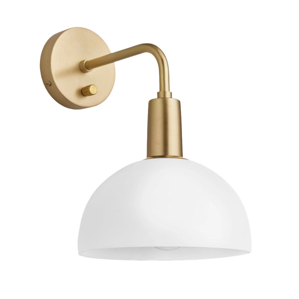 Sleek Opal Glass Dome Wall Light - 8 Inch Industville