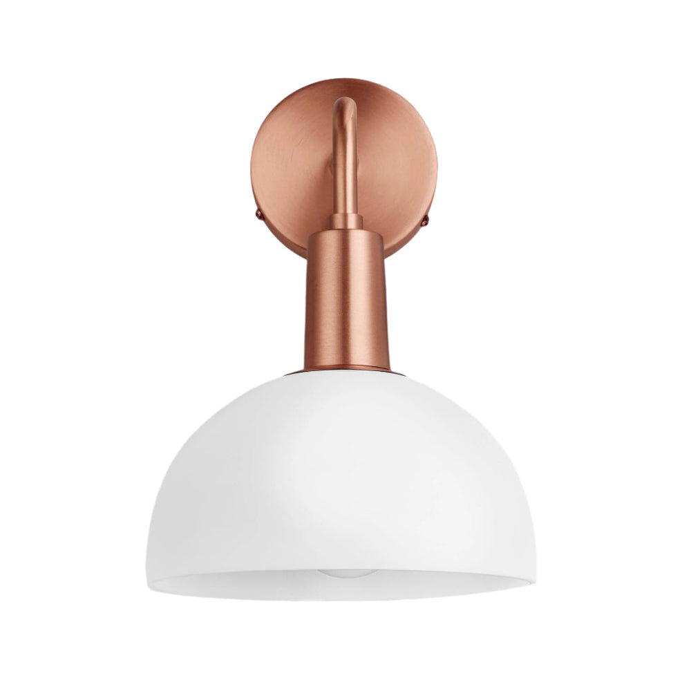 Sleek Opal Glass Dome Wall Light - 8 Inch Industville SL-OGL-DWL8-W-CH