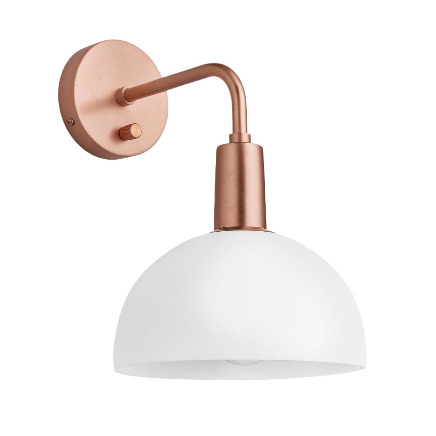 Sleek Opal Glass Dome Wall Light - 8 Inch Industville