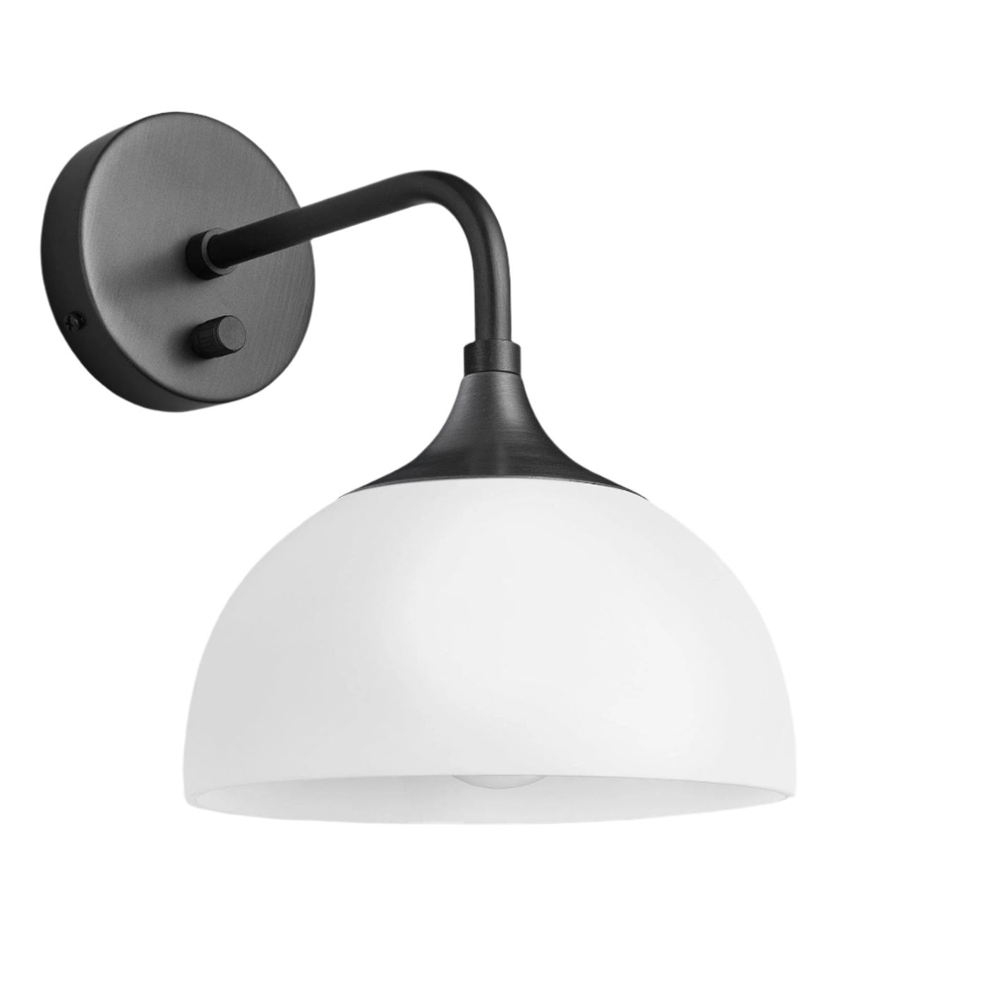 Chelsea Opal Glass Dome Wall Light in 8 Inch with Pewter Holder, Product Code CH-OGL-DWL8-W-PH