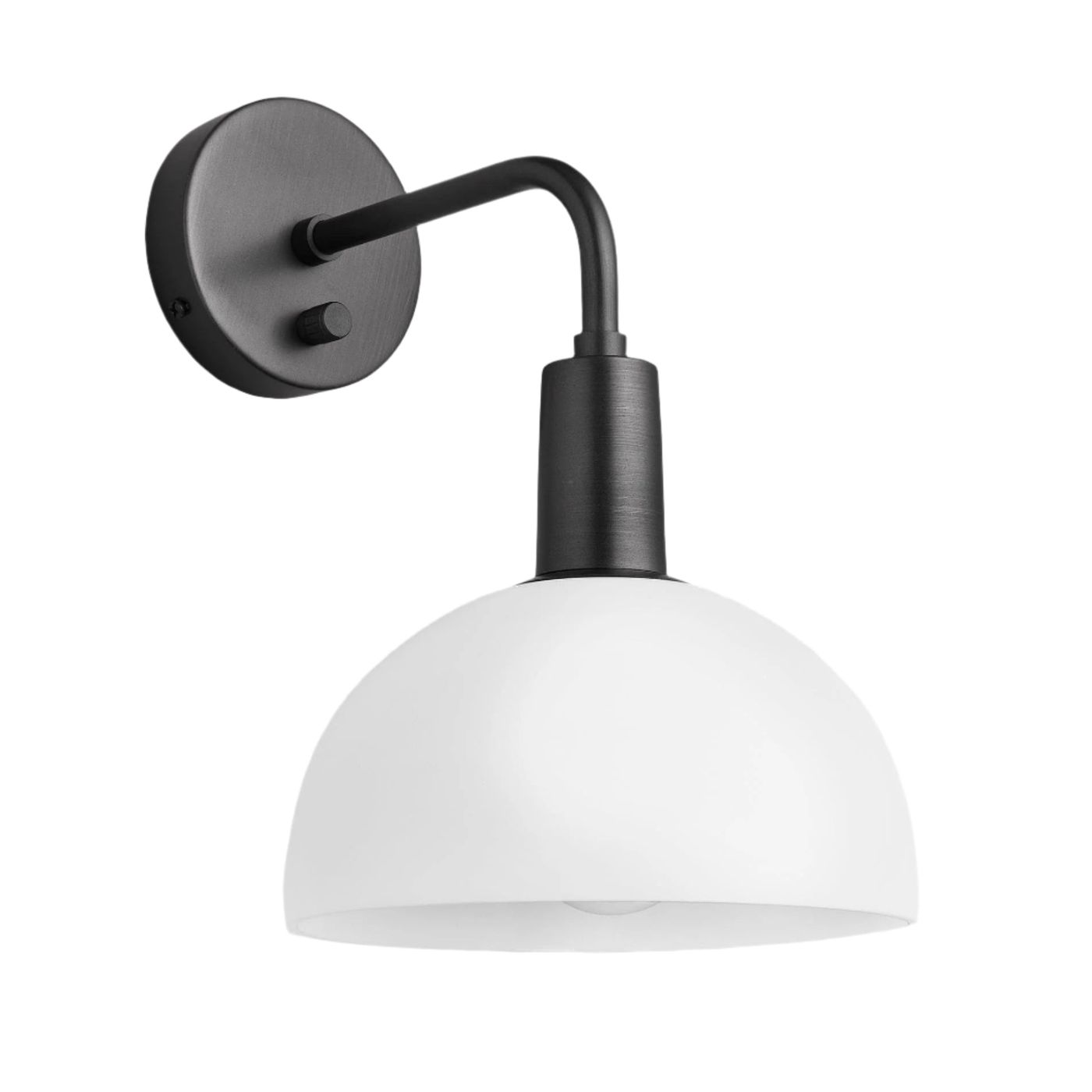 Sleek Opal Glass Dome Wall Light - 8 Inch Industville