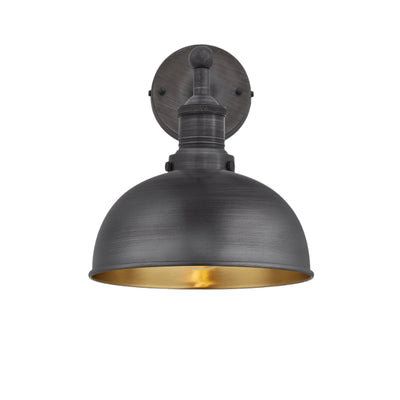 Brooklyn Dome Wall Light - 8 Inch - Brass Lights - Industville Lighting UK