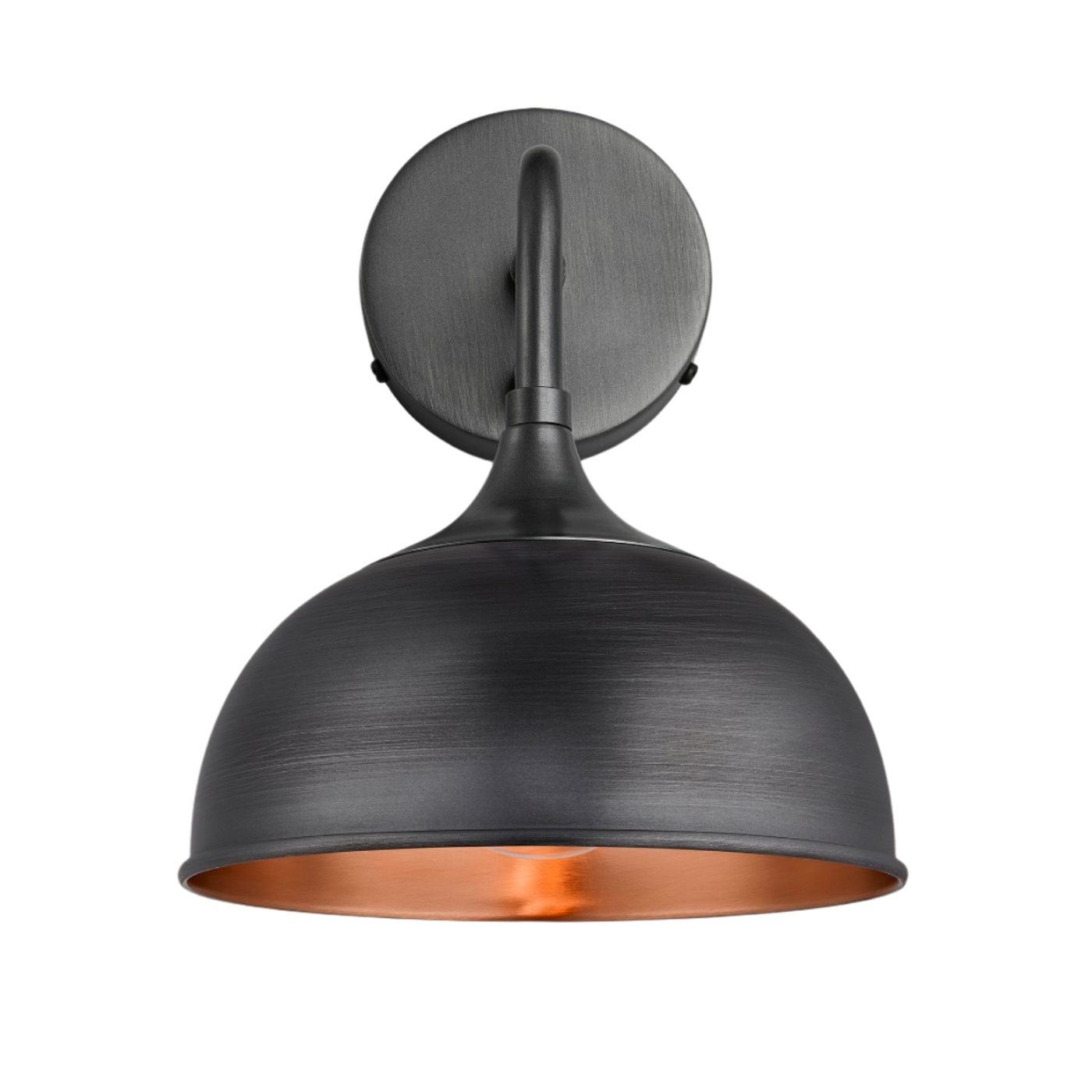 Pewter and Copper with Pewter Holder Chelsea Dome Wall Light - 8 Inch - CH-DWL8-CP-PH