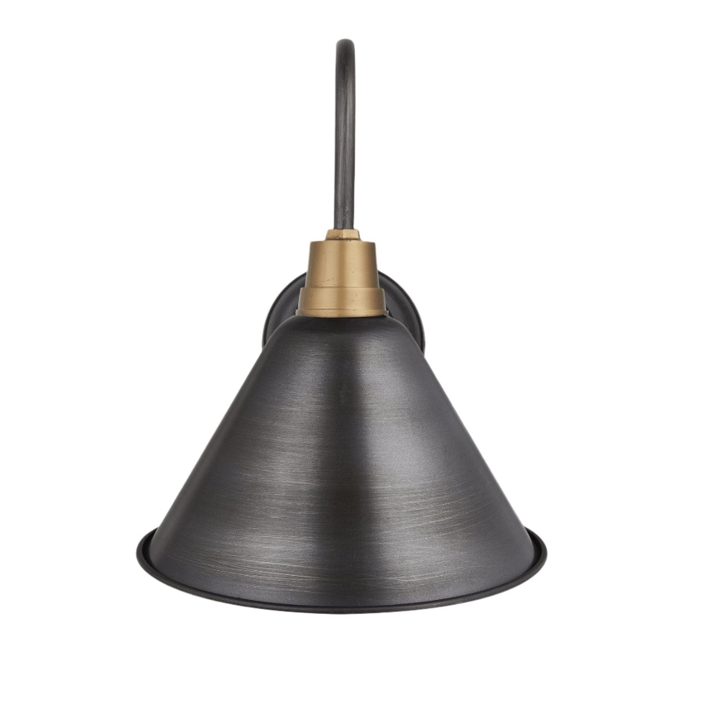 Pewter Swan Neck Cone Wall Light in 8 Inch with Pewter Holder, Product Code is SN-CWL8-P