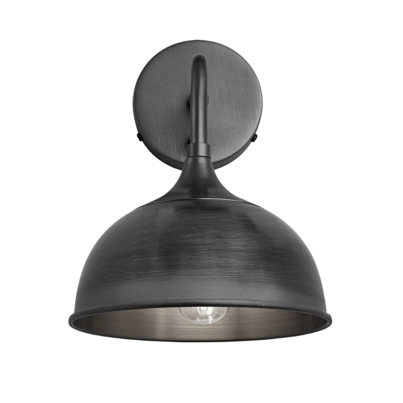 Pewter with Pewter Holder Chelsea Dome Wall Light - 8 Inch - CH-DWL8-P-PH