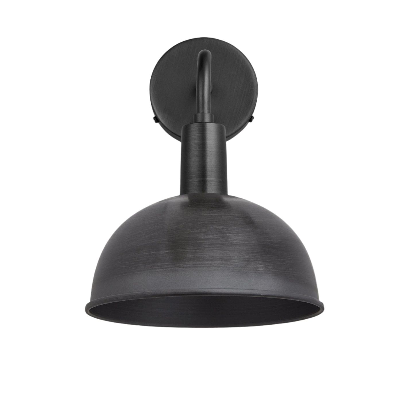 Pewter Sleek Dome Wall Light in 8 Inch with Pewter Holder - Product Code is SL-DWL8-P-PH