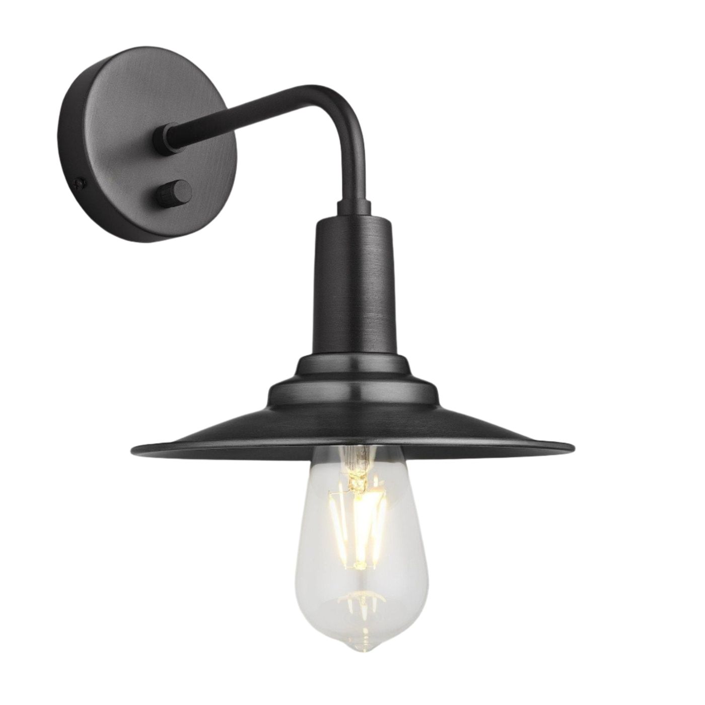 Pewter Sleek Flat Wall Light in 8 Inch with Pewter Holder, Product Code is SL-FWL8-P-PH