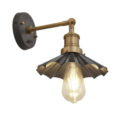 Pewter with Brass Holder Brooklyn Umbrella Wall Light - 8 Inch BR-UWL8-P-BH