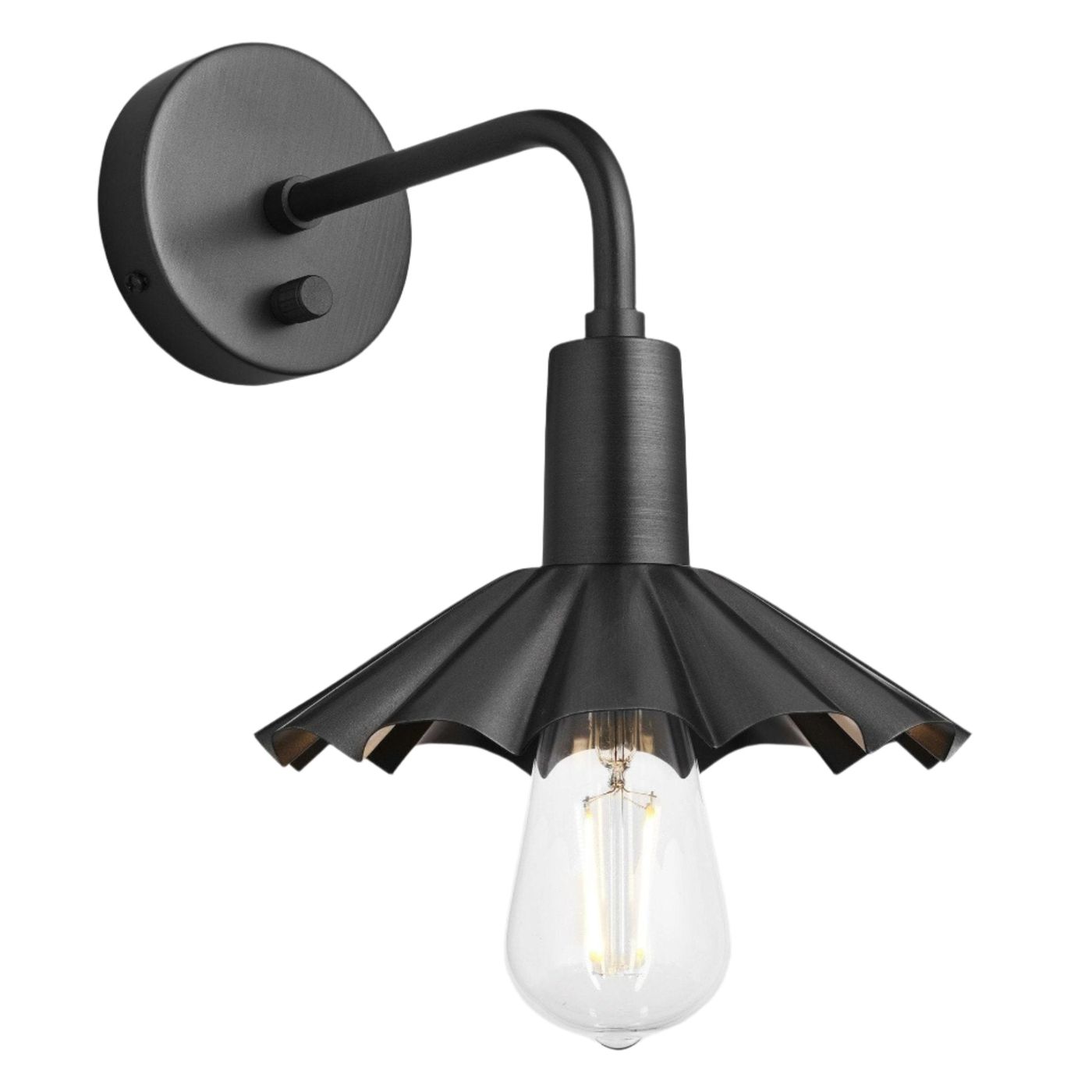 Pewter Sleek Umbrella Wall Light in 8 Inch with Pewter Holder, Product Code is SL-UWL8-P-PH