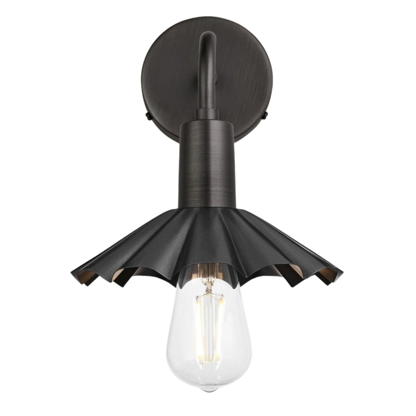 Pewter Sleek Umbrella Wall Light in 8 Inch with Pewter Holder, Product Code is SL-UWL8-P-PH