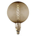 Vintage Giant LED Edison Bulb Old Filament Lamp - 8W E27 Spiral Globe G200 - Smoke Grey Industville G200-8W-SG