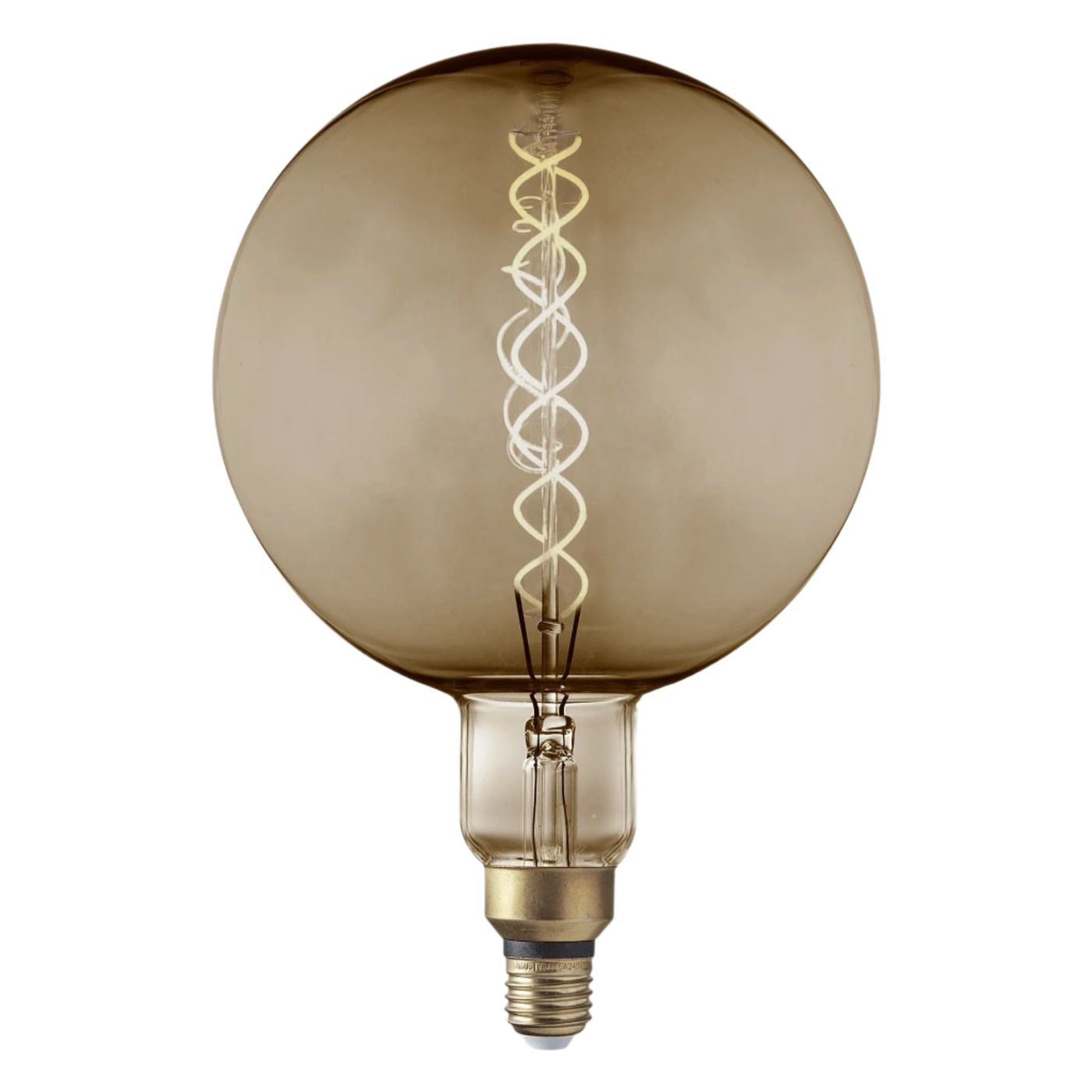 Vintage Giant LED Edison Bulb Old Filament Lamp - 8W E27 Spiral Globe G200 - Smoke Grey Industville G200-8W-SG