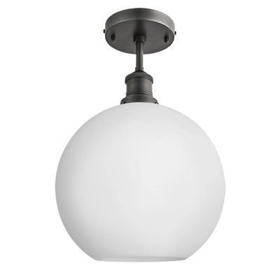 Brooklyn Opal Glass Globe Flush Mount Light - 9 Inch Industville BR-OGL-GLFM9-W-PH