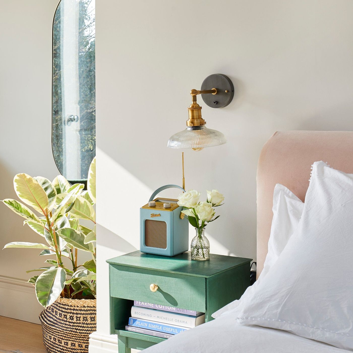 Glass Dome with Brass Holder Brooklyn Wall Light - 8 Inch Industville BR-GLDWL8-BH