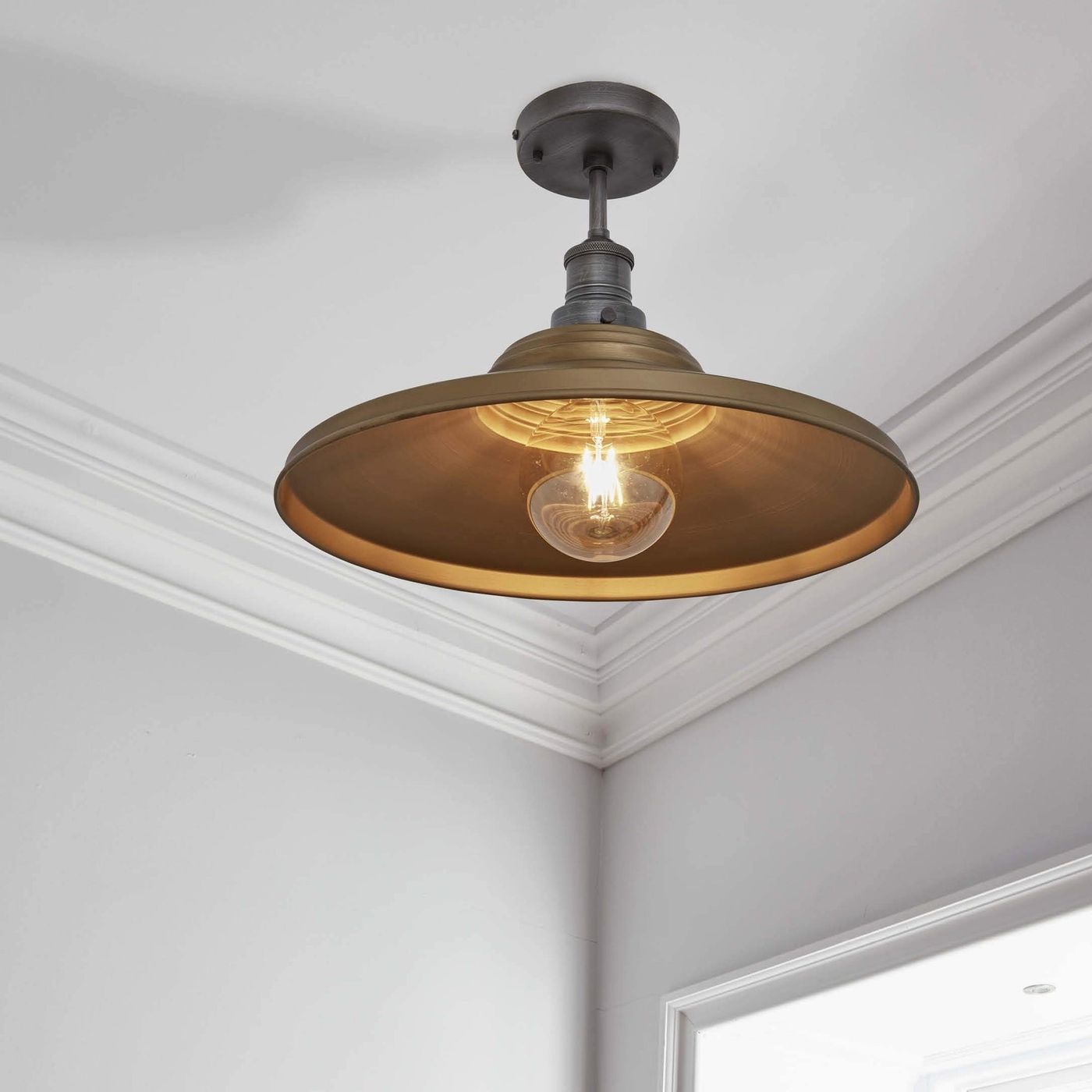 Brooklyn Giant Step Flush Mount - 18 Inch - Brass Industville