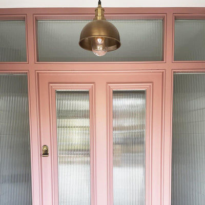 Brass with Brass Holder Brooklyn Outdoor & Bathroom Dome Pendant - 8 Inch - BR-IP65-DP8-B-BH