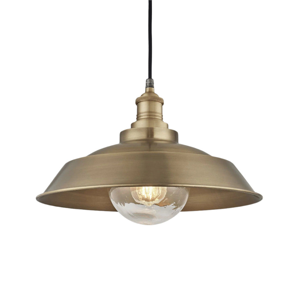 Brooklyn Outdoor & Bathroom Step Pendant in 16 Inch in Brass with a Brass Pendant Holder, Product Code BR-IP65-SP16-B-BH