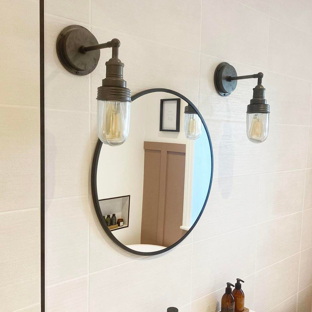Pewter Frame Urban Round Wall Mirror in 24 Inch, Product code is UR-R-WM24-P