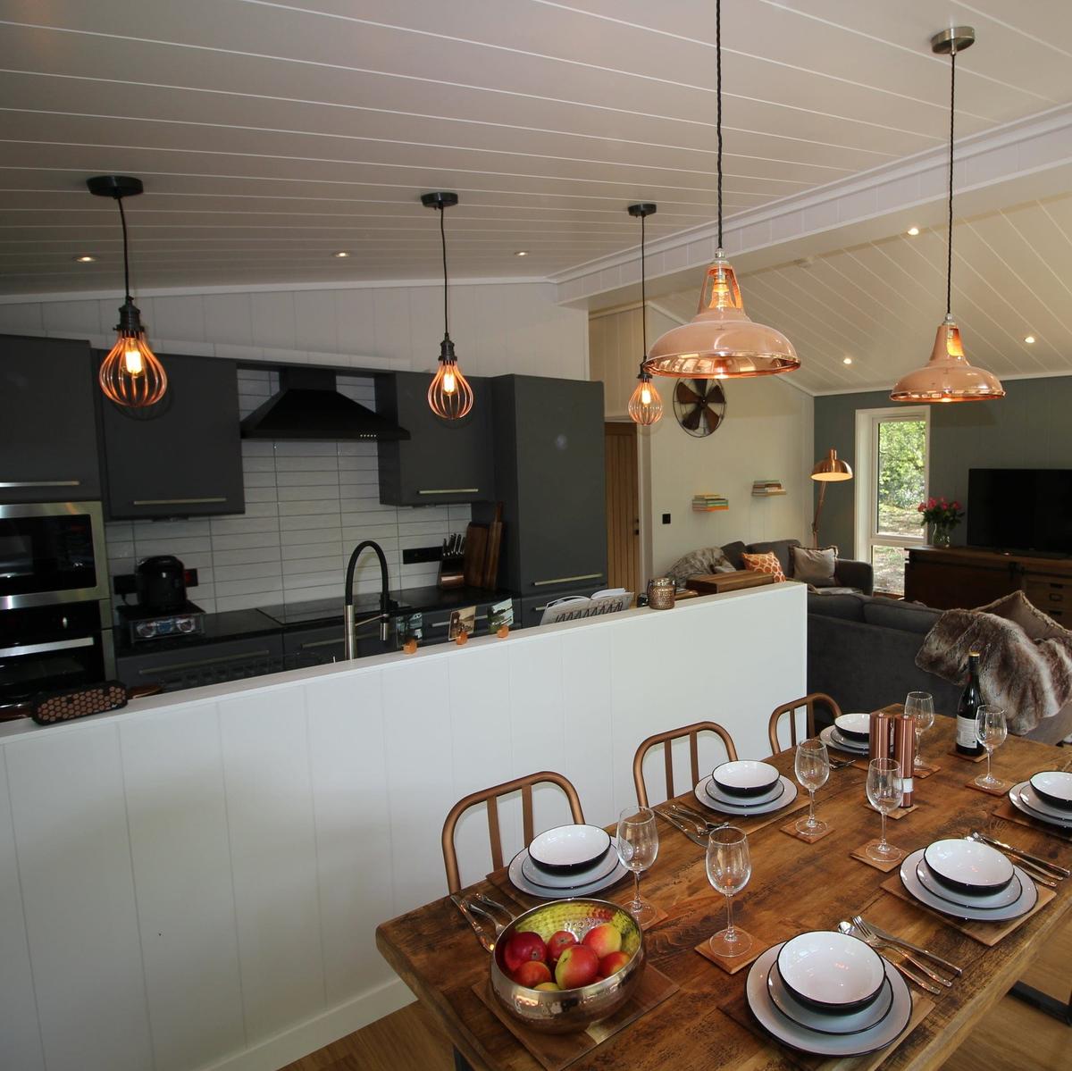 Copper Brooklyn Balloon Cage Pendant in 6 Inch with Black Holder, Product code is BR-BCP6-C-BKH