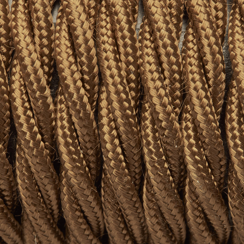 Bronze Twisted Fabric Flex - Braided Cloth Cable Lighting Wire Industville FL-T-BZ