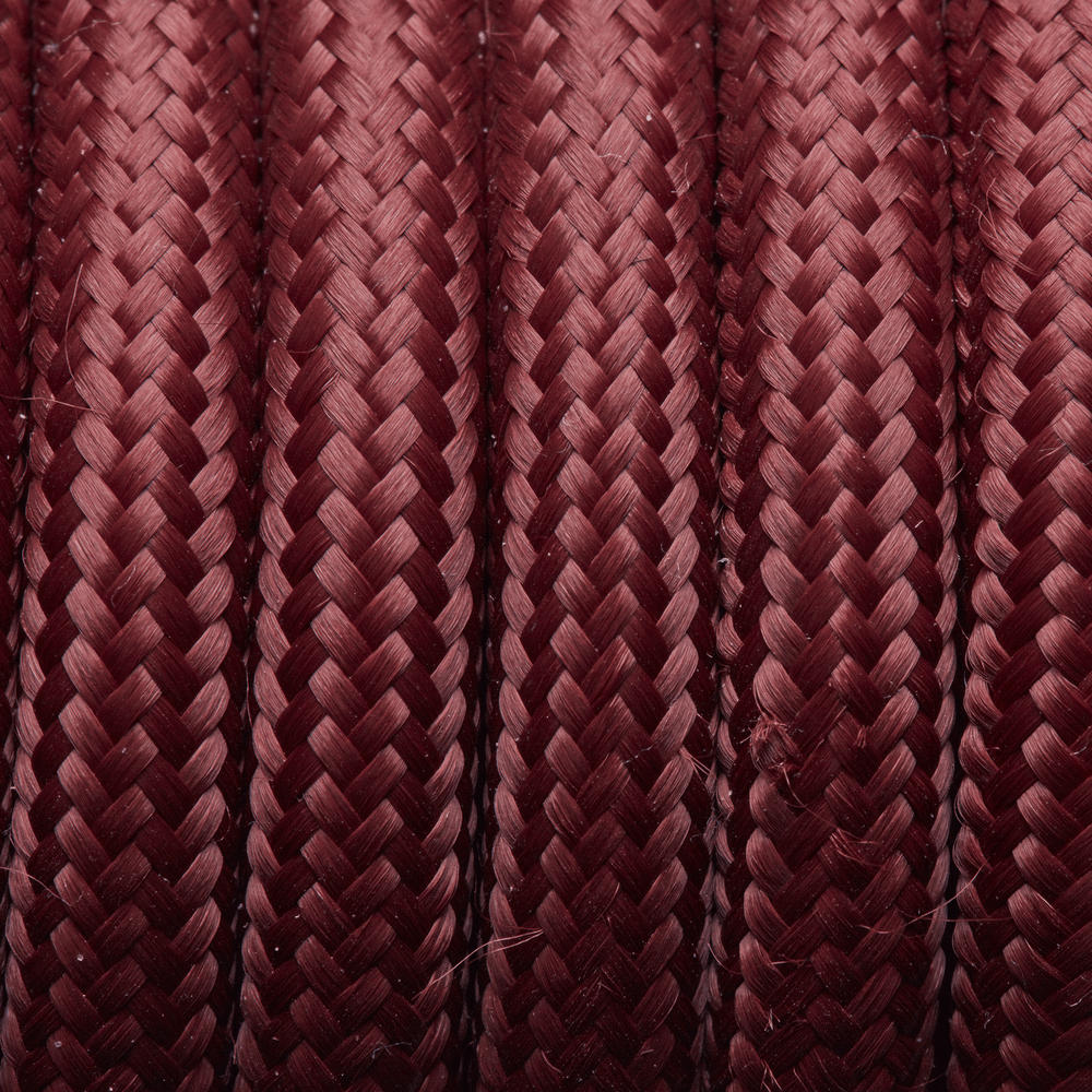 Burgundy Round Fabric Flex - 3 Core Braided Cloth Cable Lighting Wire Industville FL-R-BU