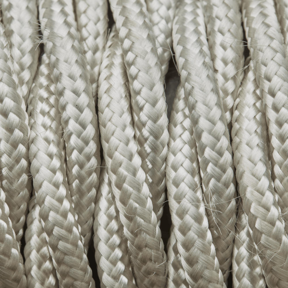 Cream Twisted Fabric Flex - 3 Core Braided Cloth Cable Lighting Wire Industville FL-T-CR