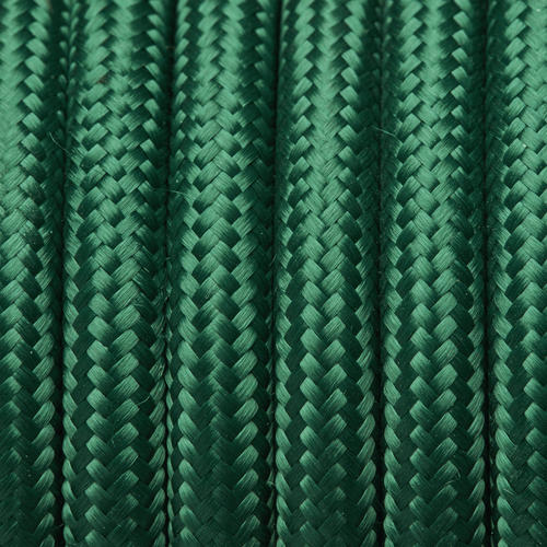 Dark Green Round Fabric Flex - 3 Core Braided Cloth Cable Lighting Wire Industville FL-R-DG