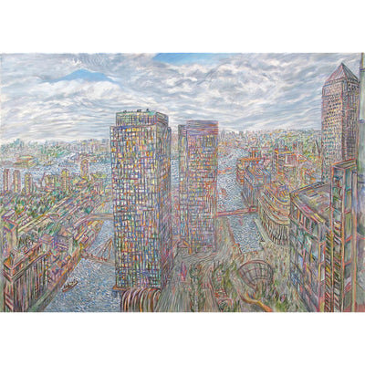 Docklands Looking West - Independent Artwork - Industville Lighting UK