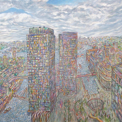 Docklands Looking West - Independent Artwork - Industville Lighting UK