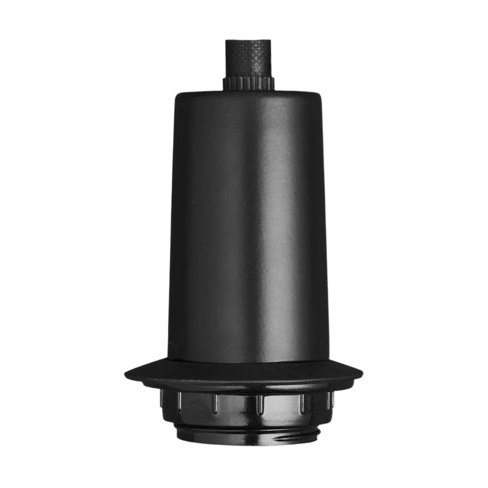 Sleek Edison ES E27 Bulb Holder - Black - With Ring Industville SL-BH-BK-WR