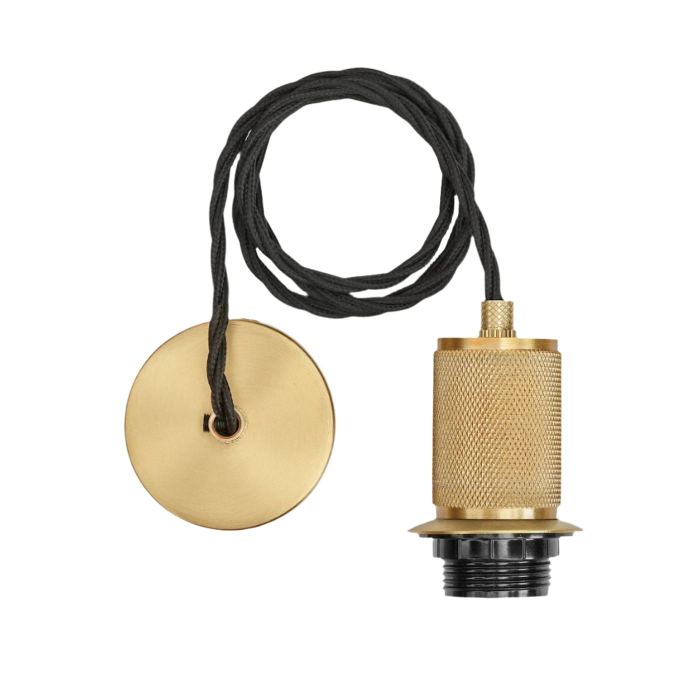 Knurled Dome Pendant Light - 8 Inch - Pewter & Brass Industville