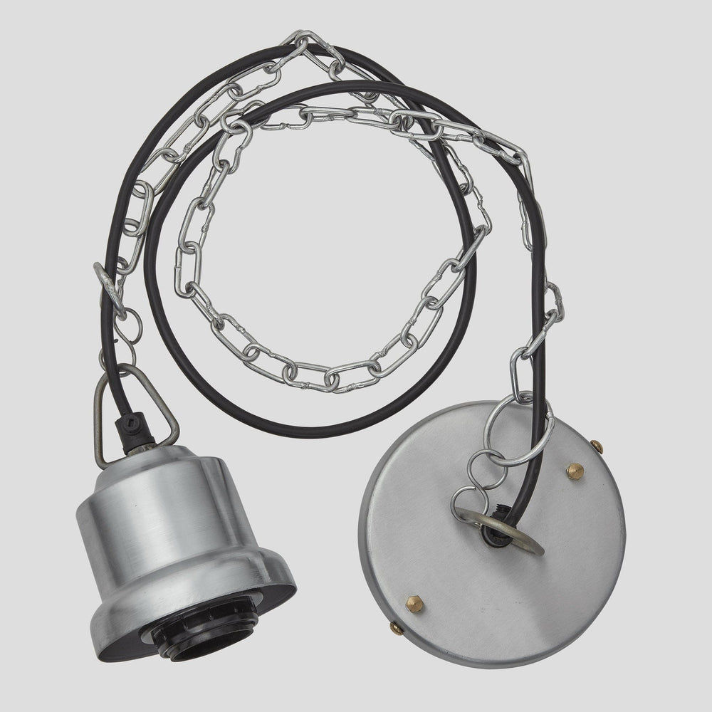 Light Pewter Brooklyn Chain Cord Set ES E27 Bulb Holder, Product code is BR-CS-LPCN