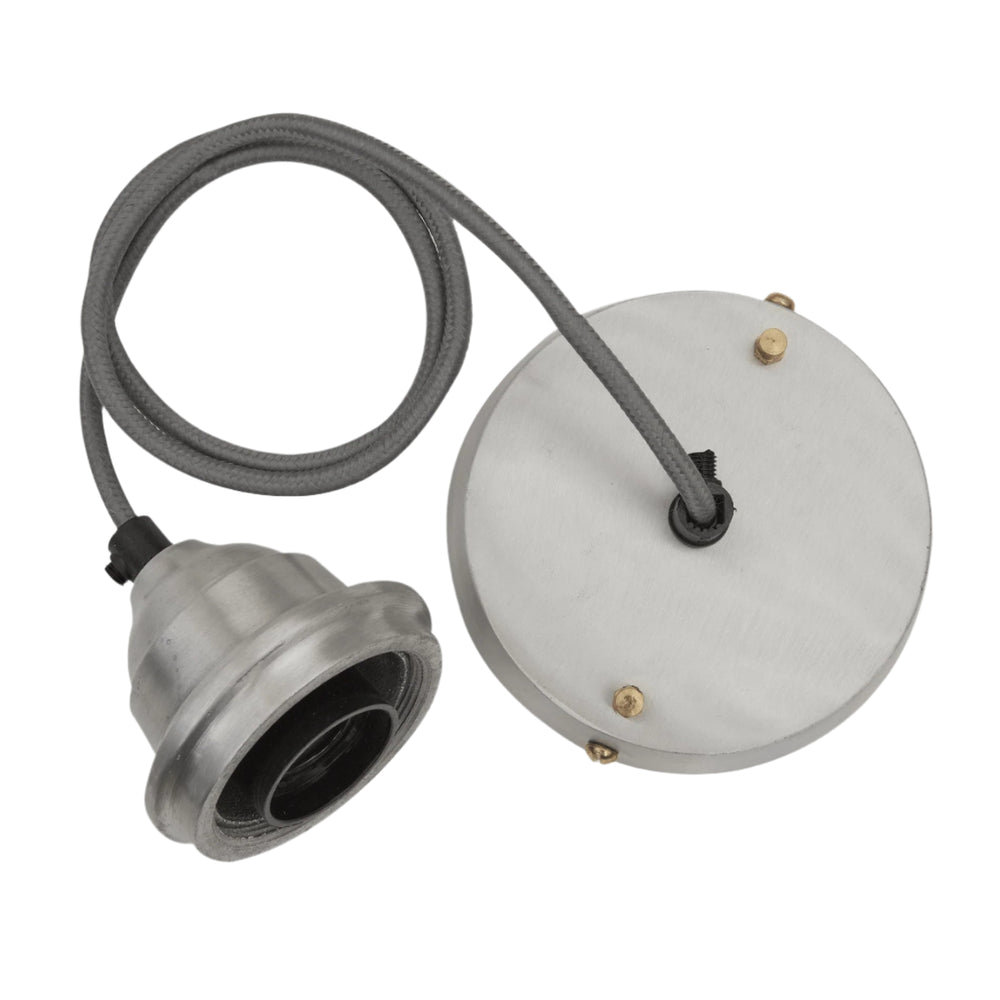 Pewter Old Factory Slotted Pendant - 15 Inch - Industville OF-SLP15-P-LPH