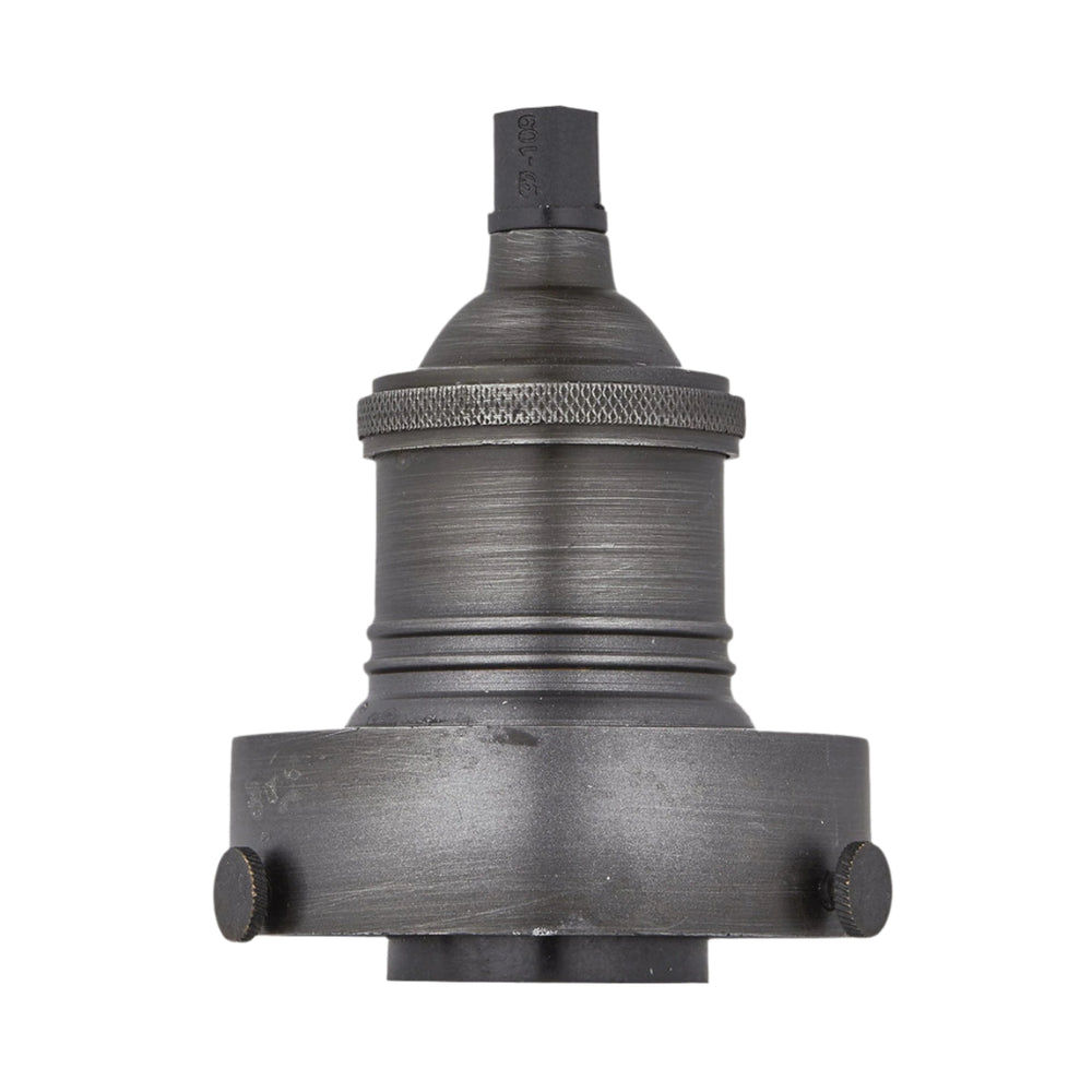 Pewter Brooklyn ES E27 Large Glass Bulb Holder, Product Code is BR-GLBH-P