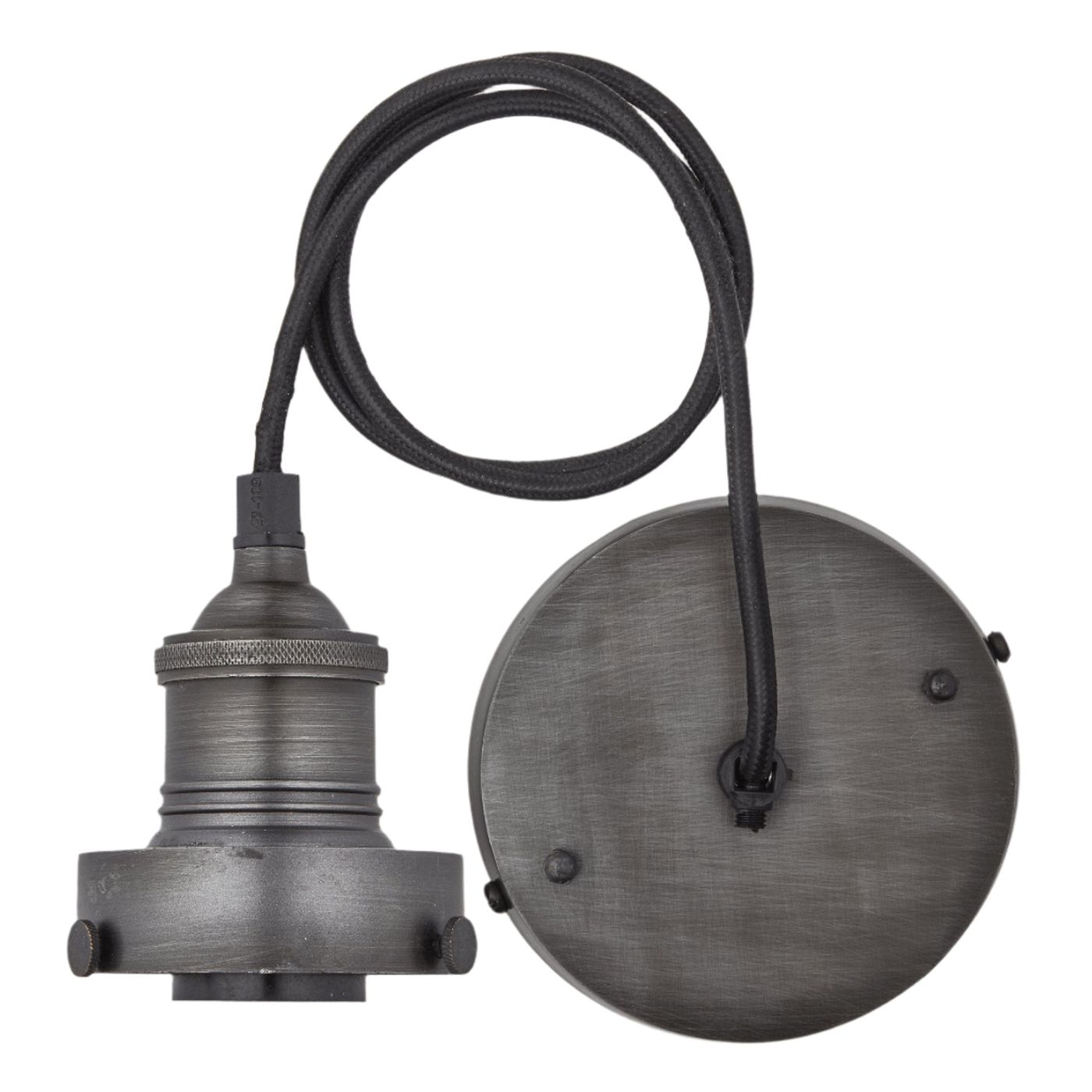 Brooklyn Glass Cone Pendant Light - 7 Inch Industville - pewter holder