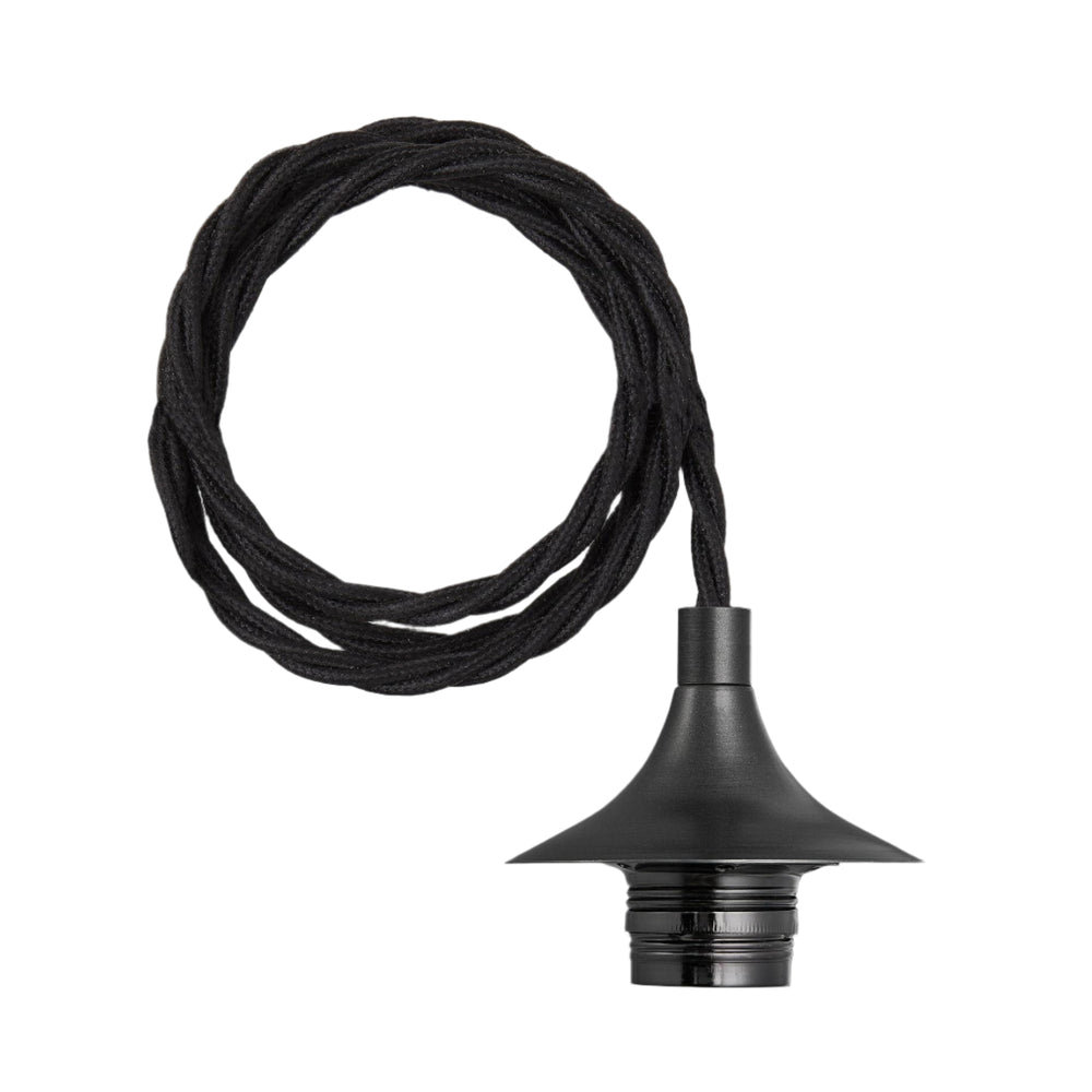 Pewter Chelsea Cord Set ES E27 Bulb Holder with 2 meter Fabric Flex and without ceiling rose, Product code is CH-CS-P-2M-NCR