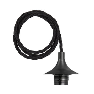 Chelsea Cord Set ES E27 Bulb Holder - Pewter - Metal Lights - Industville Lighting UK