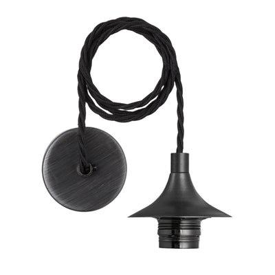 Chelsea Cord Set ES E27 Bulb Holder - Pewter - Metal Lights - Industville Lighting UK